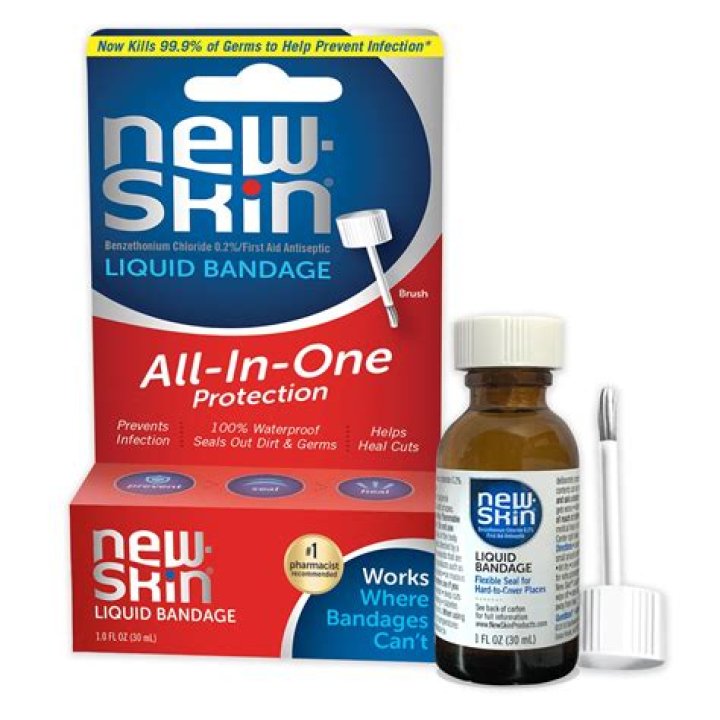 How long does it take for New Skin liquid bandage to dry?