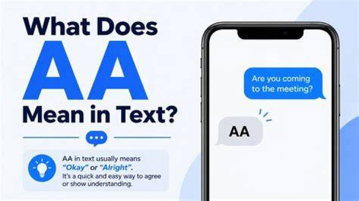 What does AA mean in text?