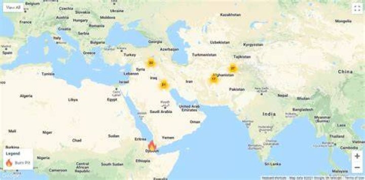 Where were burn pits located?